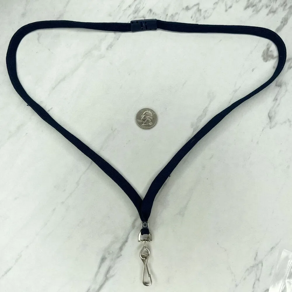 Navy Blue ID Badge Holder Lanyard Necklace